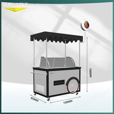 移动的冰淇淋店 冰淇淋手推车 不锈钢8桶 冰激凌花车展示柜