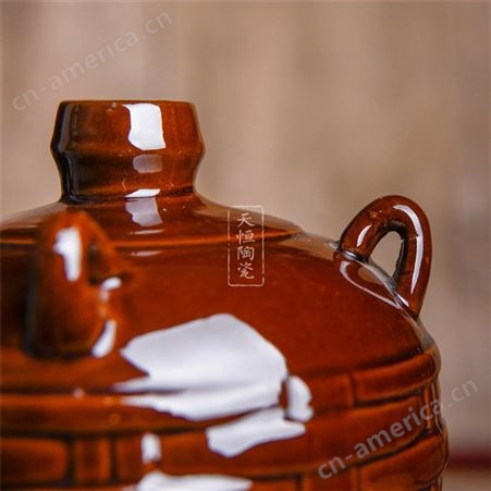 长期供应 陶瓷瓶 竹编纹陶瓷瓶 四耳手提陶瓷酒瓶 天恒陶瓷 专业定制