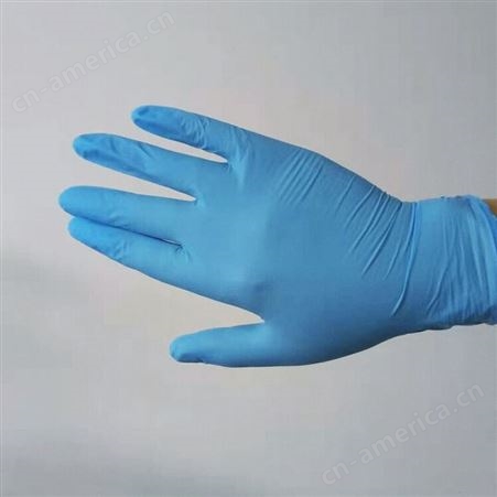 一次性丁腈手套  蓝色防护手套 无粉耐酸碱劳保手套