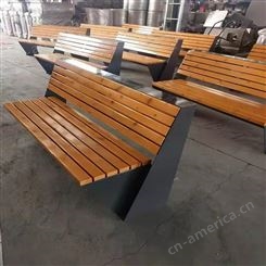 公园长椅户外休闲实木椅子塑木公共座椅园林庭院凳铁艺铸铝长条椅