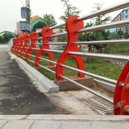 不锈钢炭复合管河道桥梁防撞护栏立柱人行景观扶手热镀锌桥梁护栏 免费安装