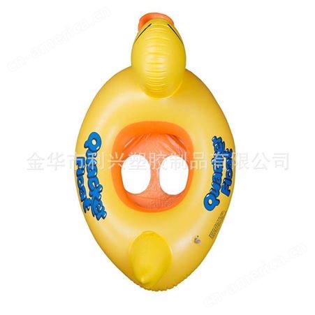 新款儿童水上充气鸭子游艇 儿童戏水充气玩具游泳座圈 