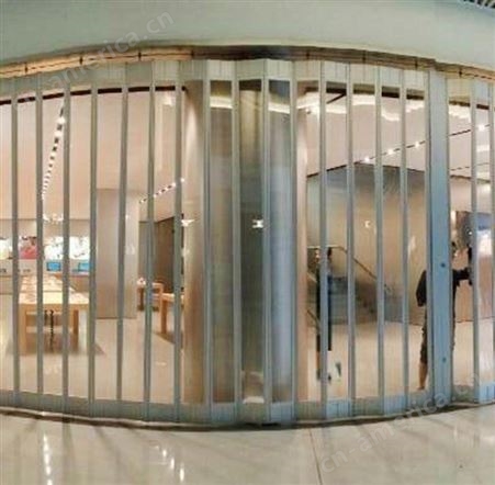 购物广场专用折叠推拉水晶门 手动透明玻璃推拉门 现货直销