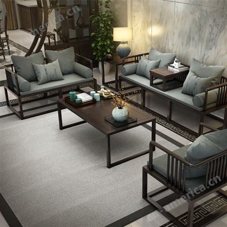 新中式沙发 白蜡木全实木 中式禅意客厅别墅沙发组合 现代简约家具  可定做