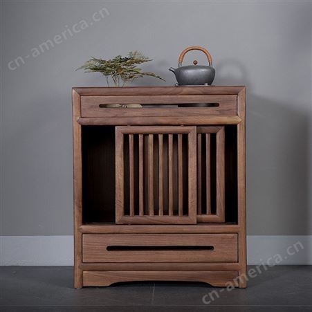 新中式实木茶水柜 烧水柜白蜡木 现代简约客厅茶边柜茶台小柜子 可定做