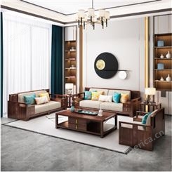 新中式实木白蜡木沙发组合 别墅客厅沙发 酒店会所样板房办公室家具定制 可定做