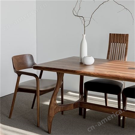 新中式实木餐桌椅组合 长方形餐桌 饭桌现代简约大小户型 客厅家具 可定做