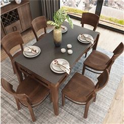 全实木餐桌椅组合 圆形新中式现代简约白蜡木北欧饭桌 可定做